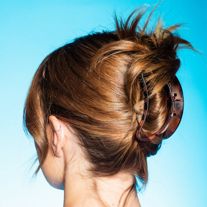 Minimal Oval Claw Clip Duo - Black & Tortoise