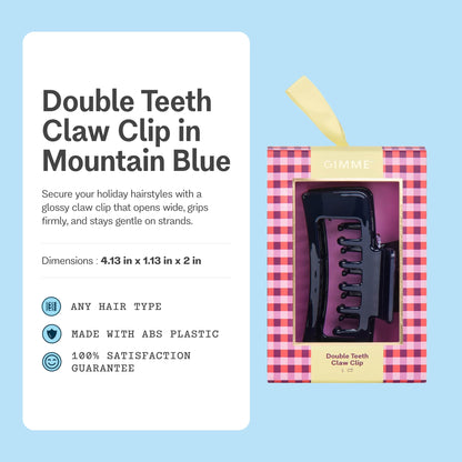 Double Teeth Claw Clip in Mountain Blue