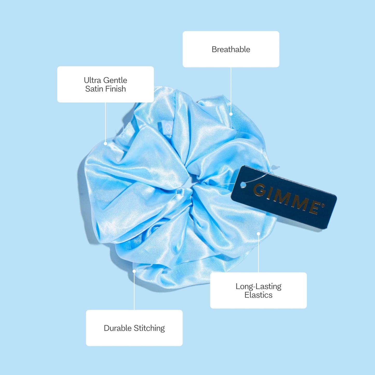 Jumbo Satin Scrunchie in Powder Blue