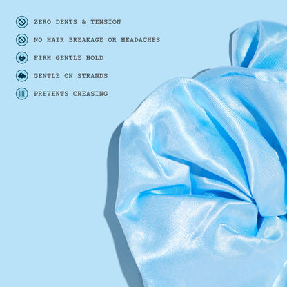 Jumbo Satin Scrunchie in Powder Blue