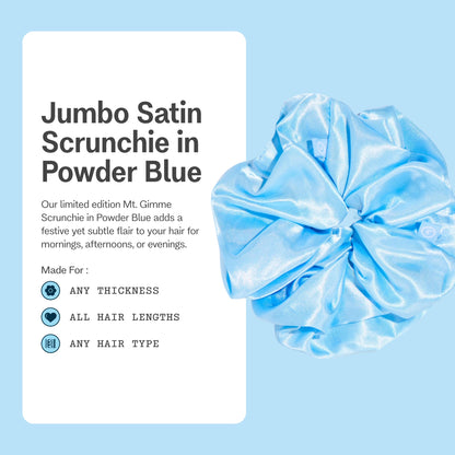 Jumbo Satin Scrunchie in Powder Blue