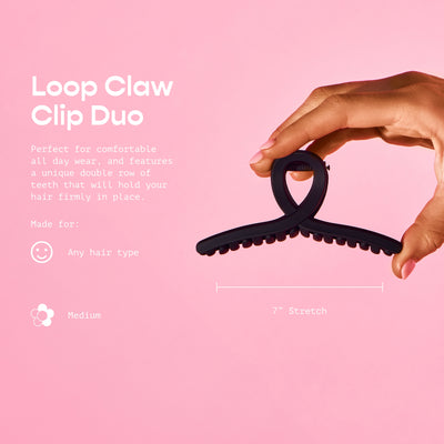 Loop Claw Clip Duo - Black & Tan