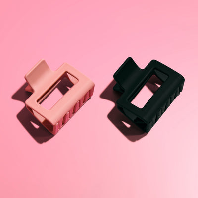 Square Claw Clip Duo - Black & Nude