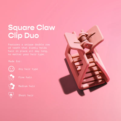 Square Claw Clip Duo - Black & Nude