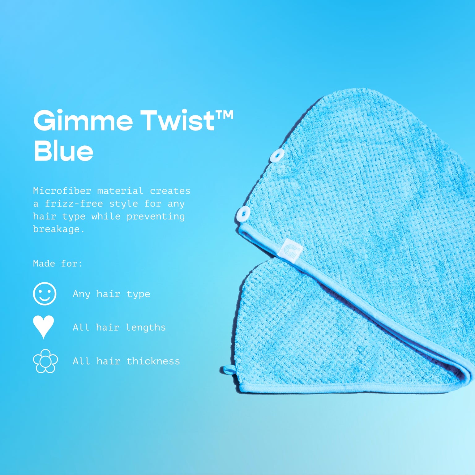 Gimme Twist™ Gentle-Dry Hair Towel - Blue