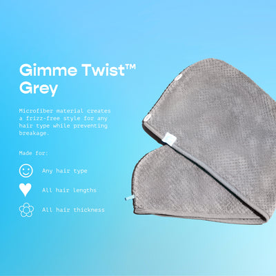 Gimme Twist™ Gentle-Dry Hair Towel - Grey